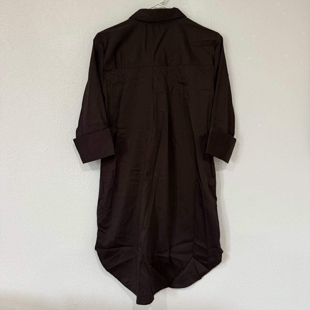 NWT Madewell Y Neck Relaxed Shirtdress in Dark Carob Brown NS239 Size XXS - Picture 5 of 7